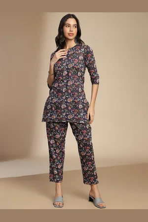 Roadster The Lifestyle Co Floral Printed Pure Cotton Tunic & Trousers Co-Ords