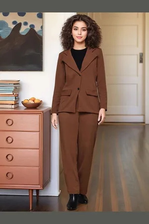 DressBerry Notched Lapel Collar Blazer With Trousers