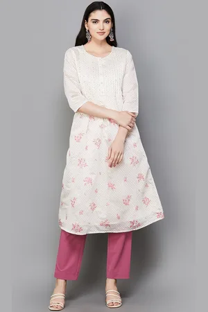 Lifestyle Round Neck Floral Printed Anarkali Kurta