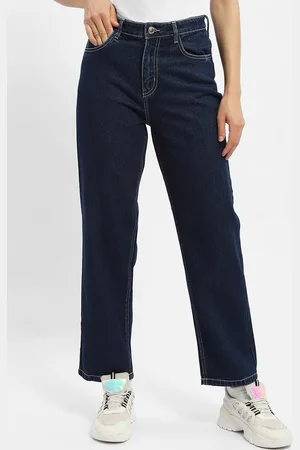 MADAME Women Clean Look Mid-Rise Cotton Straight Fit Jeans
