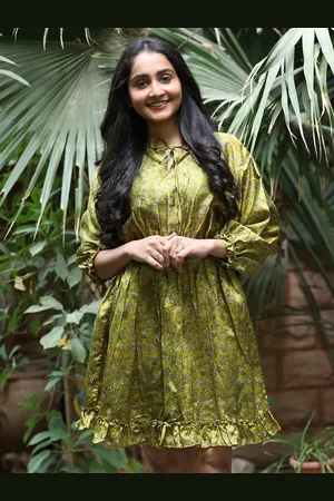 Exotic India Oasis Assorted Vintage Pure Silk Vaccay Dress