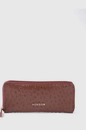 Hidesign Women Abstract Textured Leather Zip Around Wallet