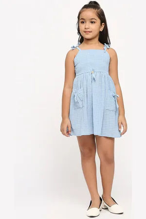 GUFRINA Girls Shoulder Strap Dobby Fit & Flare Dress