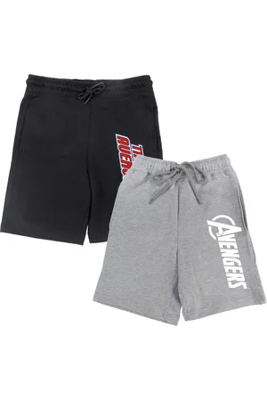 Wear Your Mind Boys Pack of 2 Grey & Black Avengers Printed Shorts