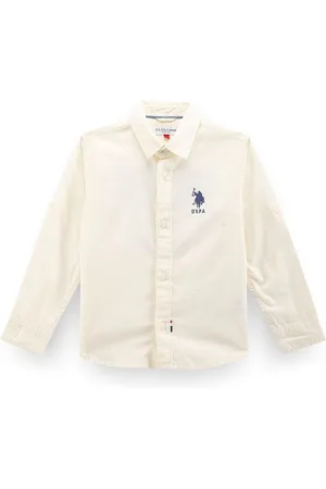 Ralph Lauren Boys Classic Typography Printed Spread Collar Cotton Shirt