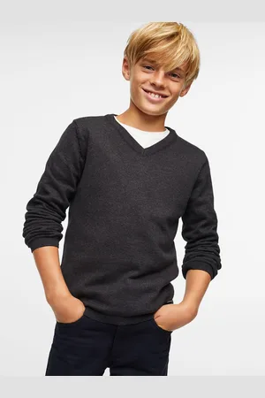 MANGO Boys V-Neck Sustainable Pullover
