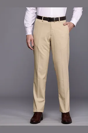 Louis Philippe Men Checked Formal Trousers