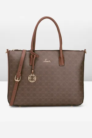 LAVIE Brown Printed Structured Handheld Bag