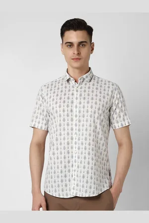 V Dot Men Slim Fit Opaque Printed Party Shirt