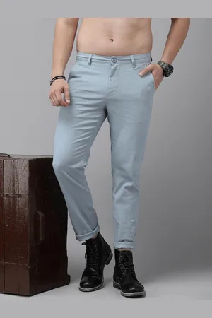 Roadster The Life Co. Men Solid Mid-Rise Regular Trousers
