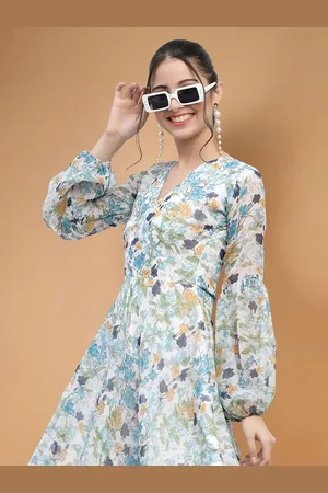 Moda Rapido Floral Print Applique Fit & Flare Dress