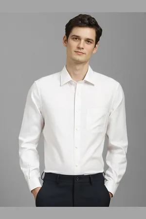 Louis Philippe Men Classic Fit Spread Collar Textured Cotton Casual Shirt