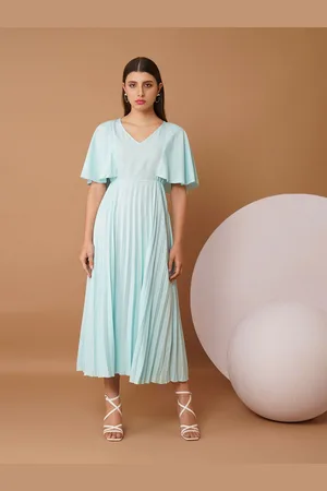 Chemistry V-Neck Flared Sleeve Crepe Fit and Flare Maxi Dress