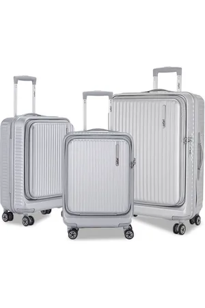 Safari Recoil Set Of 3 Textured Hard-Sided Trolley Suitcase