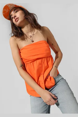 ONLY Vermillion Strapless Cotton Tube Top
