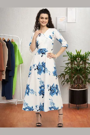 Moda Rapido Floral Print Applique Fit & Flare Dress