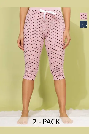 Dollar Missy Pack Of 2 Printed Cotton Skinny Fit Capris
