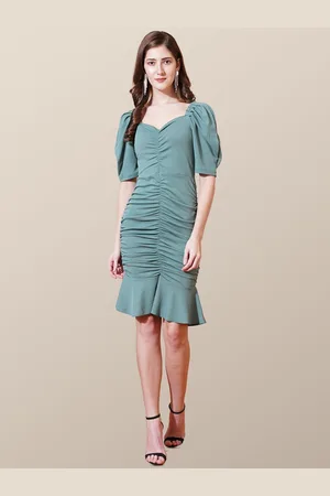Chemistry Puff Sleeve Scuba Sheath Dress