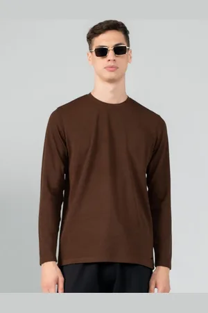 EDRIO Men Solid Round Neck Cotton Slim Fit T-shirt