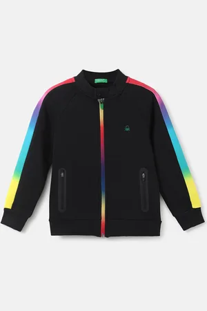 Benetton Boys Black Round Neck Sweatshirt