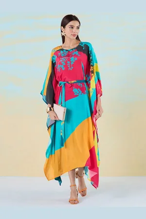 Liva Floral Print Kimono Sleeve Liva Kaftan Top