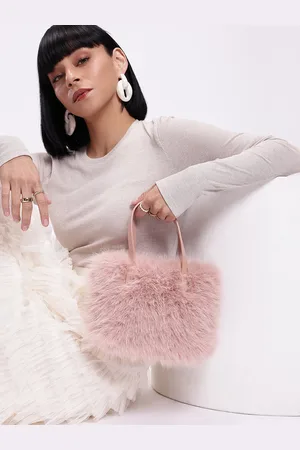 DressBerry Structured Handheld Bag With Fur