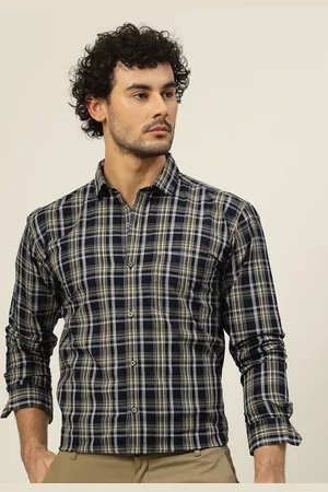 JADEBERRY Men Classic Slim Fit Tartan Checks Opaque Checked Casual Shirt