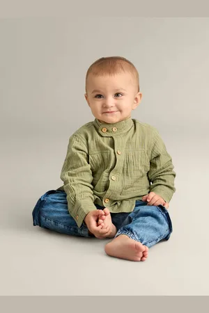 My Milestones Boys Opaque Solid Casual Shirt