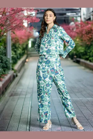 DressBerry Printed Shirt with Layered Trousers Co-ords