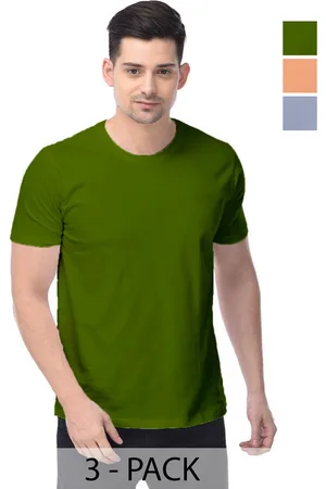 Color Capital Unisex Pack Of 3 Solid Round Neck Cotton T-shirts