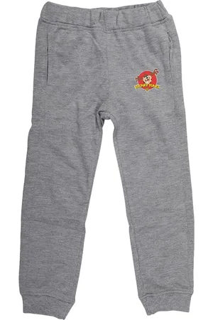 LOONEY TUNES Boys Grey Solid Straight-Fit Joggers