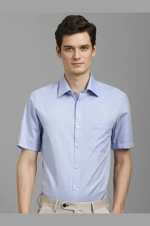 Louis Philippe Men Classic Slim Fit Spread Collar Solid Cotton Formal Shirt