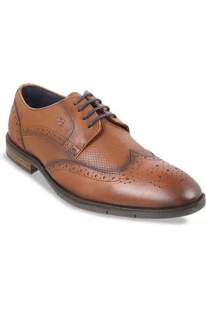 Metro Men Textured Leather Formal Brogues