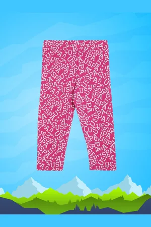 Ralph Lauren Girls Pink & White Printed Ankle-Length Leggings