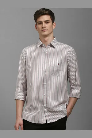 Louis Philippe Men Vertical Striped Pure Cotton Casual Shirt