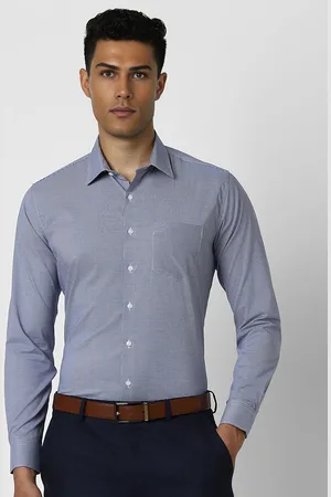 Van Heusen Men Spread Collar Micro Checked Cotton Slim Fit Formal Shirt