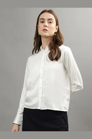 ICONIC Women Spread Collar Solid Casual Shirt