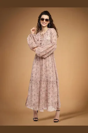 Moda Rapido Floral Print Applique Fit & Flare Dress