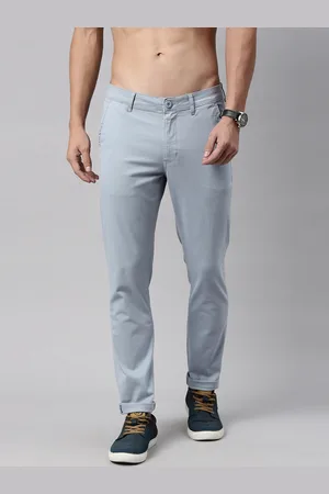 Roadster Men Blue Regular Fit Solid Regular Trousers