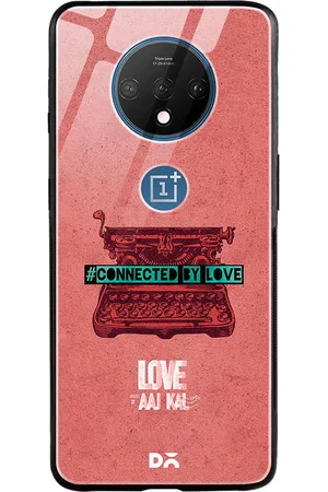 DailyObjects Pink & Red Love Letter OnePlus 7T Glass Case