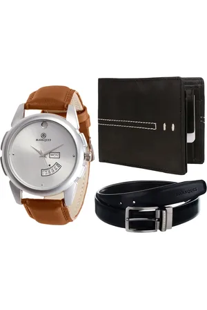 MARKQUES Men Black & Brown Solid Accessory Gift Set STV-770904-VIN-01-NL-01-Multi