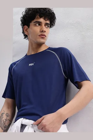 HRX Brand Logo Detail Raglan Sleeves Rapid Dry Training or Gym T-shirt