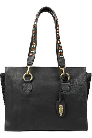 Hidesign Women Black Leather Structured Shoulder Bag