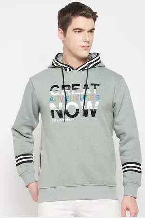 Duke Men Typography Printed Hooded Pullover Sweatshirt