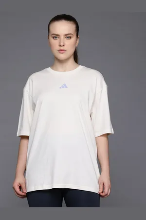 adidas Typography Print Pure Cotton Drop-Sleeves Oversized Training T-shirt