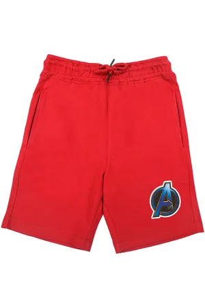 Wear Your Mind Boys Red Avengers Printed Regular Fit Regular Shorts