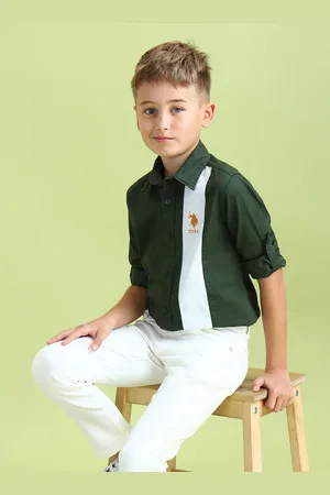 Ralph Lauren Boys Colourblocked Pure Cotton Casual Shirt
