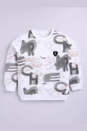 Ginie Boys Typography Printed Round Neck Sweatshirt