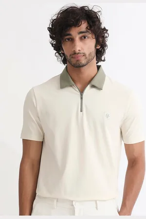RARE RABBIT Men Panet Polo Collar Cotton Slim Fit T-Shirt