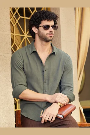 Campus Men Comfort Opaque Striped Casual Shirt